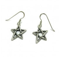 E000655 Sterling silver earrings solid 925 Star Empress 